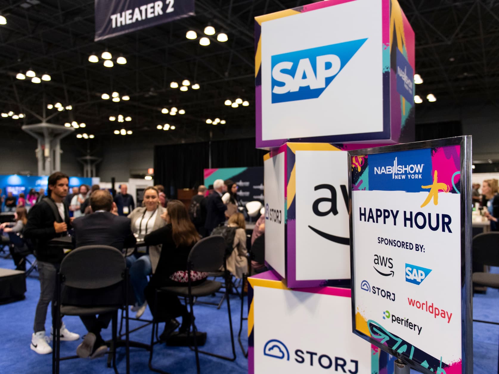 High-impact sponsorship and brand opportunities are visible on the Show floor in this photo.